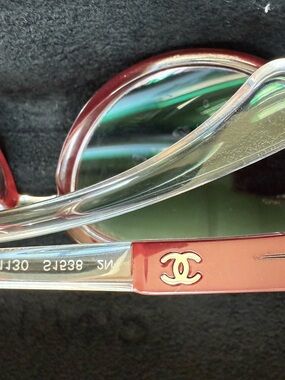 CHANEL Burgundy Frame Sunglasses- very rare